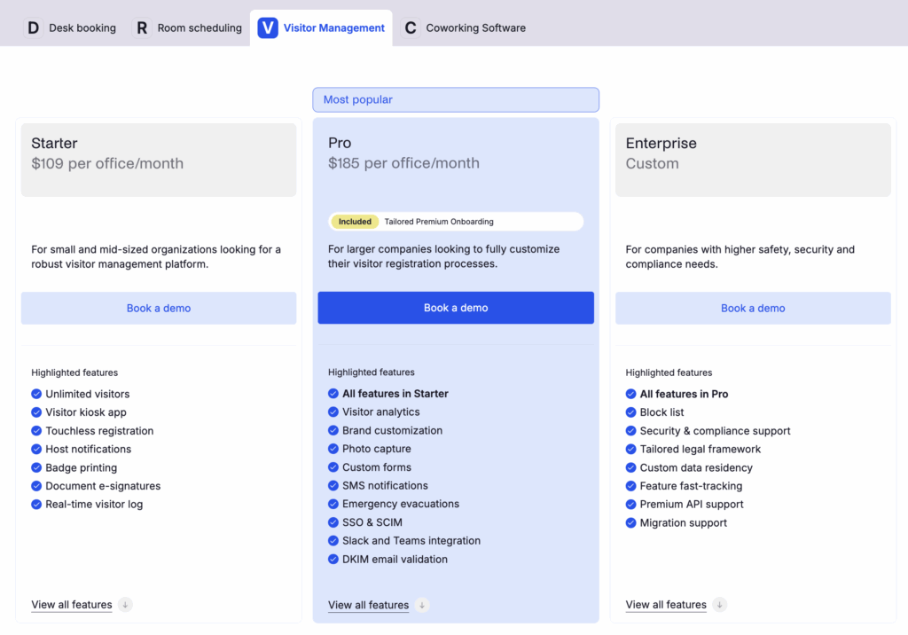 Archie Visitors - Updated pricing.