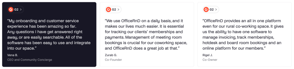 OfficeRnD - positive user reviews.